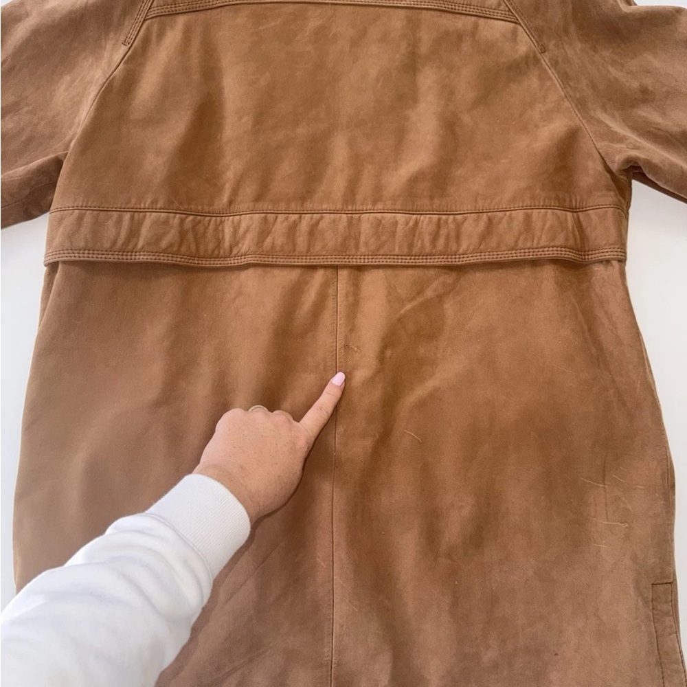 G-III Brown Vintage 100% Leather Suede Barn Jacket Hunting / Country Style Large - Picture 7 of 15